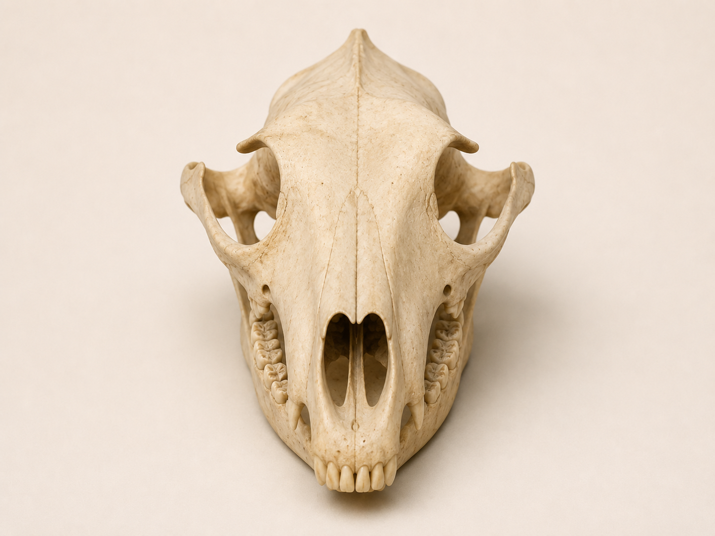 Neutral line diagram of a skull for herbivore comparison.
